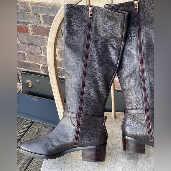 NEW COACH SULLIVAN SAFARI RIDING KNEE HIGH BROWN PEBBLED GRAIN LEATHER BOOTS 11 - Picture 8 of 11